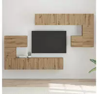 vidaXL TV-Einheiten Wandmontiert 4 pcs Artisan-Eiche Holzwerkstoff