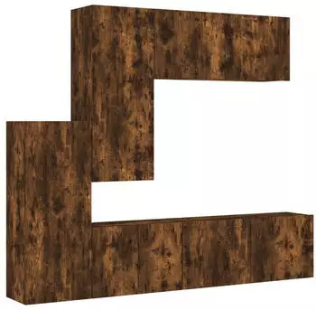 vidaXL Wohnwand 5-tlg. R&auml;uchereiche Holzwerkstoff (3216493)