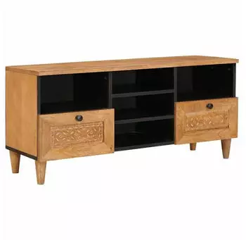 vidaXL TV-Schrank Massives Mangoholz Hellbraun 100x33x46cm (4018098)