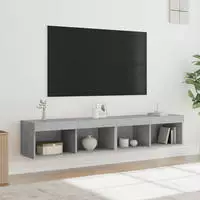 Vidaxl - Tv-schr&auml;nke Mit Led-leuchten 2 Stk. Betongrau 80x30x30 Cm