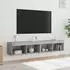 vidaXL TV-Schrank mit LED-Leuchten 2er-Set Betongrau 80x30x30cm (837148)
