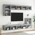 vidaXL TV-Schrank mit LED-Leuchten 2er-Set Betongrau 80x30x30cm (837148)