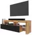 Selsey Asten TV-Lowboard asymmetrisch 172cm LED Wotan-Eiche schwarze Front (Asten)
