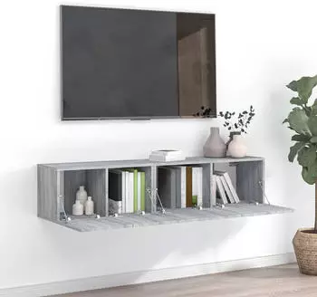 vidaXL TV-Schrank-Set 2-tlg. Grau Sonoma Holzwerkstoff (3120279)