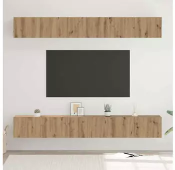 vidaXL TV-Schrankset Wandmontiert 6-teilig Artisan-Eiche (3393476)