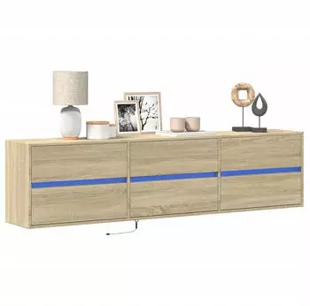 vidaXL TV-Wandschrank mit LED Sonoma-Eiche 180x31x45cm (3307935)