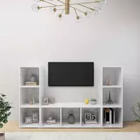 vidaXL TV-Schr&auml;nke 3 Stk. Wei&szlig; 107x35x37 cm Holzwerkstoff