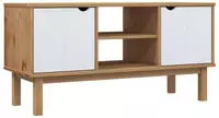 vidaXL TV-Schrank OTTA Braun&Wei&szlig; 113,5x43x57 cm Massivholz Kiefer