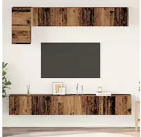 vidaXL TV-Schrankset Wandmontiert 5 pcs Altholz Holzwerkstoff