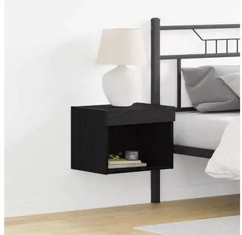 vidaXL Wandschrank mit LED-Leuchten 2 Stk. Schwarze Eiche 40x30x30cm (863103)