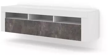 Bim Furniture Moreno TV-Lowboard 160cm Weiß Matt / Dunkel Beton (BIM3769718887)
