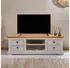 Idimex Kent TV-Lowboard 144cm Massivholz Weiß/Eiche 4 Schubladen (81389)