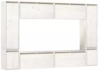 vidaXL TV-Schrank Set 8-tlg. Wei&szlig; Massivholz Kiefer (3100195)
