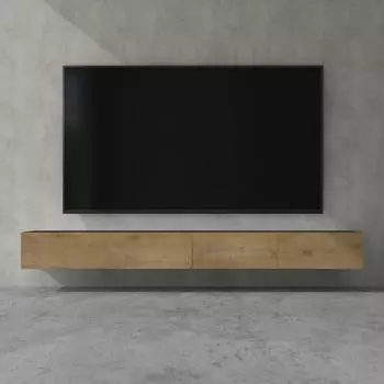 doporro TV-Lowboard F02 hängend 280cm 4 Türen Anthrazit/Hellbraun (F02)