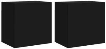 vidaXL TV-Wandschr&auml;nke 2 Stk. Schwarz 40,5x30x40cm Holzwerkstoff (836899)