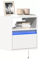 vidaXL TV-Wandschrank mit LED-Beleuchtung Wei&szlig; 41x31x45 cm