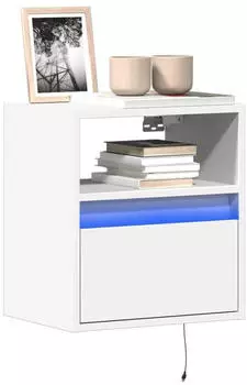 vidaXL TV-Wandschrank mit LED-Beleuchtung Wei&szlig; 41x31x45cm (852313)