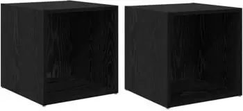 vidaXL TV-Schrankset 2-tlg. Holzwerkstoff schwarz 37x35x37,5cm (875091)