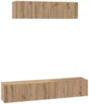 vidaXL TV-Schrankset, wandmontiert, 4-tlg., Artisan-Eiche, Holzwerkstoff (3393362)