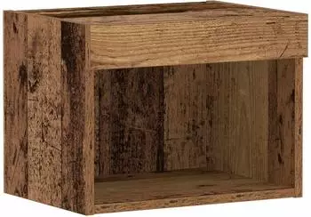 vidaXL Wandschrank mit LED-Leuchten, Altholz-Optik, 40x30x30cm (863098)