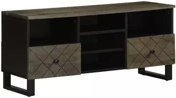 vidaXL TV-Schrank Massivholz Mango schwarz 100x33x46cm (4017702)