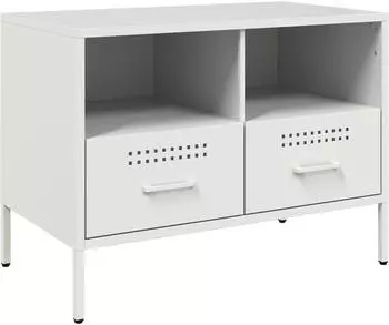 vidaXL TV-Schrank wei&szlig; 68x39x50,5cm Stahl (843052)