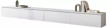 Mirjan24 TV-Lowboard Stone 300 mit 4 Klappen, wei&szlig;/wei&szlig; Hochglanz, LED-Beleuchtung (D300)