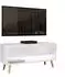 Lookway Calante TV-Lowboard 90cm, weiß hochglanz, goldene Chrom-Beine (800000878389)
