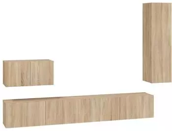 vidaXL TV-Schrank-Set 4-tlg. Sonoma-Eiche Holzwerkstoff (3114328)