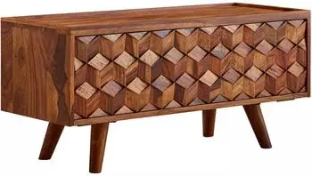 Finebuy Lowboard Sheesham Massivholz 92x44x35cm (FB79105)