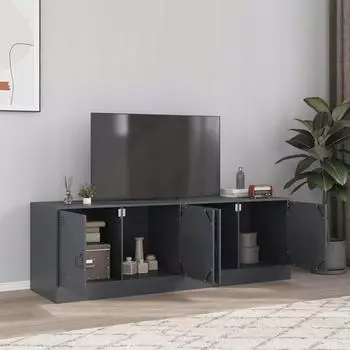 vidaXL TV-Schrank 2 Stk., Stahl, anthrazit, 67x39x44 cm (841636)