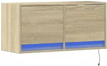 vidaXL Wand-TV-Schrank mit LED-Beleuchtung, Sonoma-Eiche, 80x31x35cm (852357)