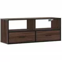 vidaXL TV-Schrank Braun Eiche 100x31x39,5 cm Holzwerkstoff und Metall