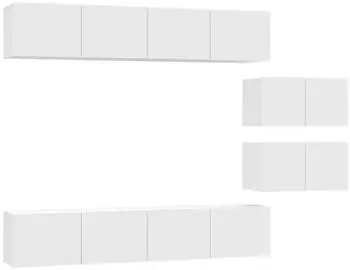 vidaXL TV-Schrank-Set 6-tlg., wei&szlig;, Holzwerkstoff (3114598)