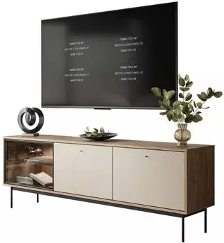 Lookway ISA TV-Schrank mit LED-Beleuchtung, Eiche, Holzwerkstoff, 185x63x40cm (800001532129)