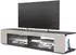 Vladon Movie TV-Lowboard 4 offene Fächer, schwarz matt/sandgrau hochglanz, LED-Beleuchtung (134x29x39cm)