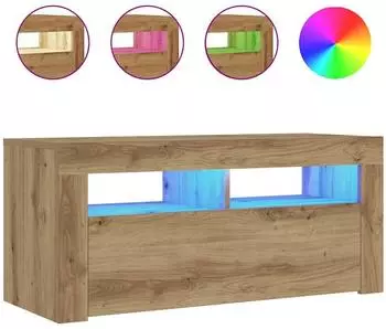vidaXL TV-Schrank mit LED-Beleuchtung, Holzwerkstoff, Artisan-Eiche (856322)