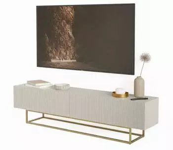 Selsey Veldio TV-Lowboard 175cm, greige, Metallbeine gold (Veldio)