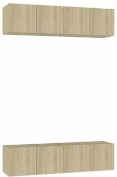 vidaXL TV-Schr&auml;nke 4 Stk. Holzwerkstoff Sonoma-Eiche 60x30x30cm (3078954)