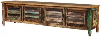 Massivmoebel24 FABLE TV-Board Altholz, mehrfarbig lackiert, 220x50x55cm (09-313-751-2034)