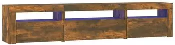 vidaXL TV-Schrank mit LED-Leuchten, R&auml;uchereiche, 195x35x40 cm (3152743)