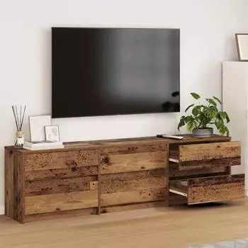 vidaXL TV-Schrank Altholz-Optik, 180x34x50cm (3385628)