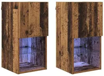 vidaXL Wandmontierte TV-Schr&auml;nke 2 Stk., Altholz-Optik, 30,5x30x60cm (882943)