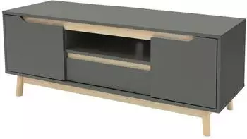 ML-Design TV-Lowboard 120x40x46cm, MDF, 4 F&auml;cher, gr&uuml;n-natur (490014878)