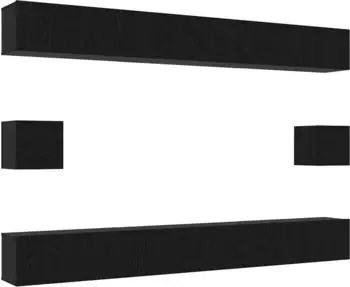 vidaXL TV-Schrankset 8-tlg., schwarz Eichen-Optik, Holzwerkstoff (3332586)