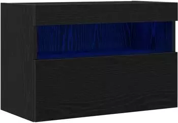 vidaXL TV-Wandschrank mit LED schwarz Eiche 60x30x40cm (862210)