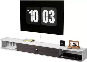 VEVOR H&auml;ngender TV-Schrank mit Kabelloch, wei&szlig;, 180cm