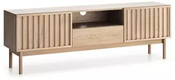 Beautysofa Sapporo TV-Schrank mit 2 Türen, Schublade, 3D-Lamellenfront