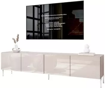 Lookway Colgante 200 TV-Schrank Kaschmir Hochglanz, silberne Beine (800001540753)