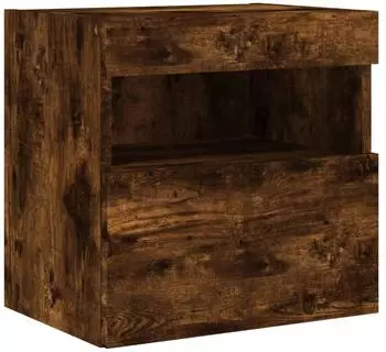 vidaXL TV-Wandschrank mit LED-Leuchten, R&auml;uchereiche, 40x30x40cm (837177)